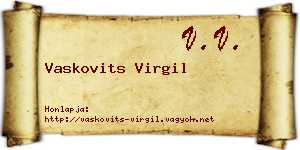 Vaskovits Virgil névjegykártya